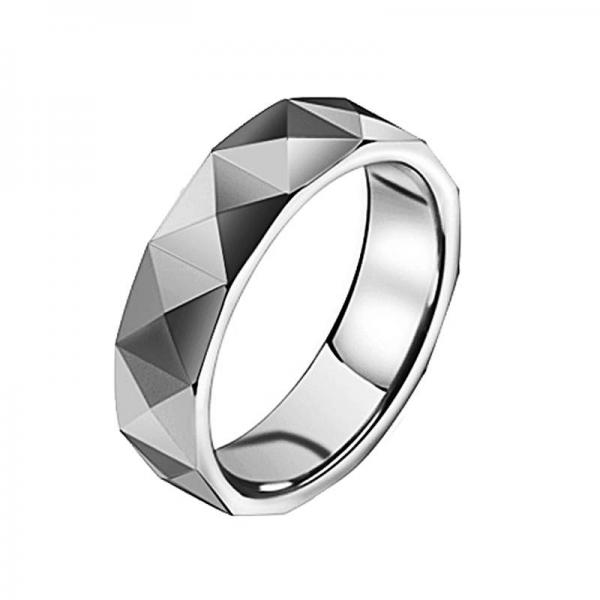 Wolfram Tungsten Ring facettiert 4mm/6mm